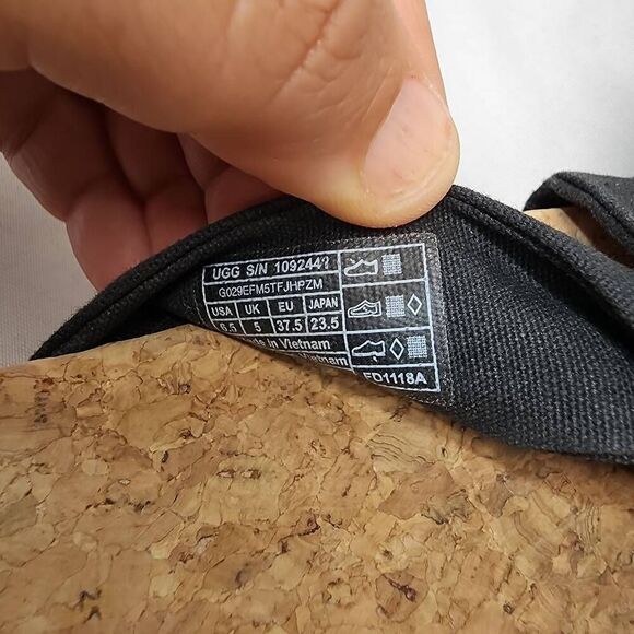 UGG® Women's 6.5 Black Traci Espadrille Wedge Sandals Heels - Picture 6 of 10